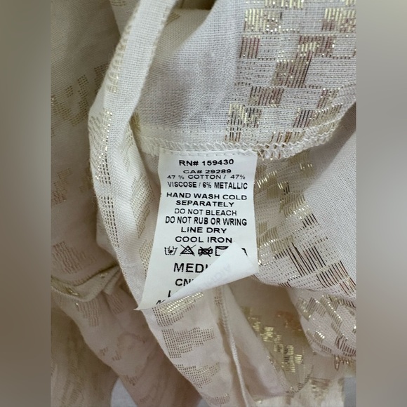 Elan Metallic Bell Sleeve Cover-Up Mini Dress size M - Picture 8 of 10